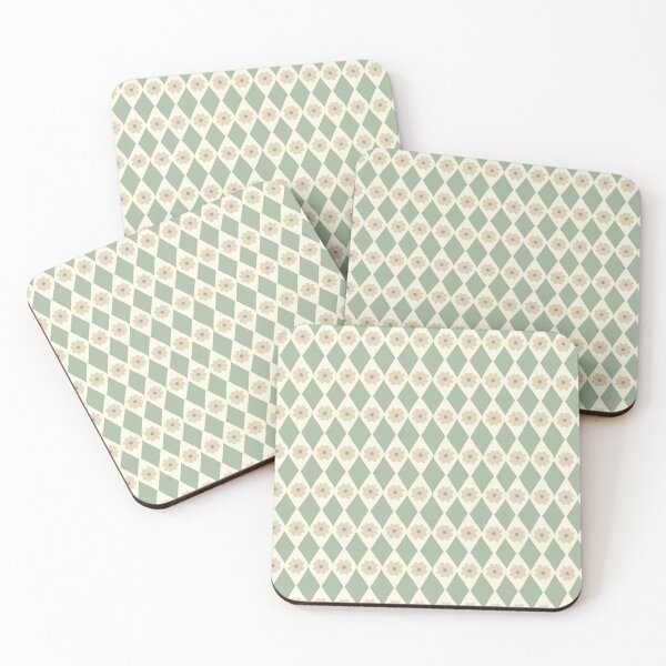 Item preview, Classic Boho Geometric Diamond Flower Pattern Sage Green designed and sold by blomastudios.
