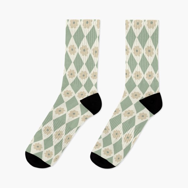 Item preview, Classic Boho Geometric Diamond Flower Pattern Sage Green designed and sold by blomastudios.