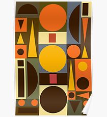 Mid Century Atomic Shapes Poster