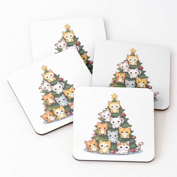 Item preview, CHRISTMAS TREE CATS designed and sold by Animal-Zen.