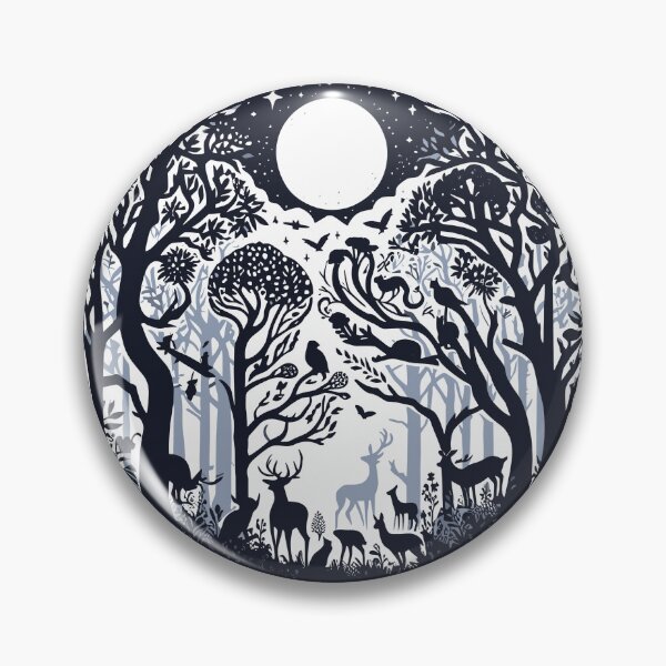 Item preview, Enchanted Moonlit Forest - Silhouettes of Mystical Creatures in Moonlight designed and sold by ArtfulWeave.