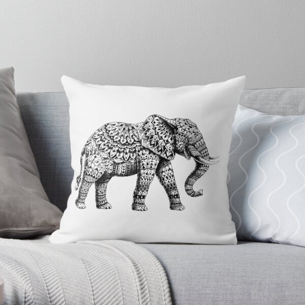 Ornate Elephant 3.0 Throw Pillow