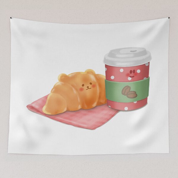Item preview, Coffee Cup and Bear-shaped Croissant designed and sold by o101.