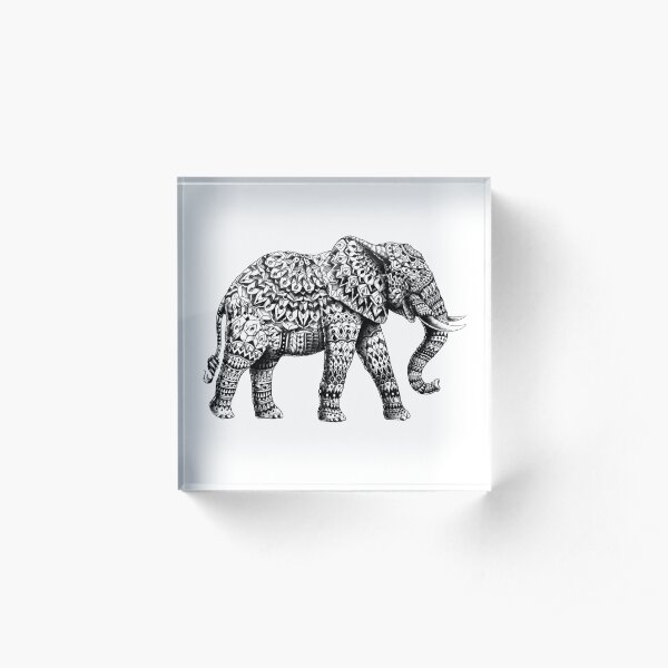 Ornate Elephant 3.0 Acrylic Block