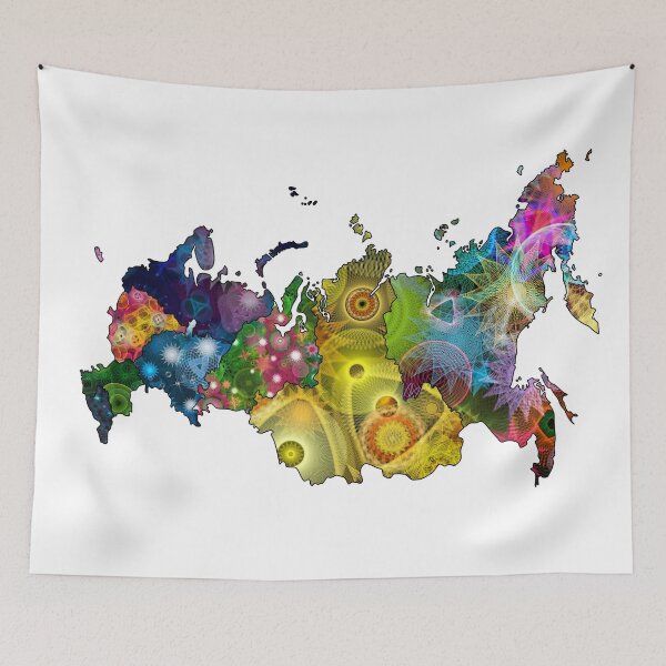 Item preview, Spirograph Patterned Russia Republics Map designed and sold by RachelEDesigns.