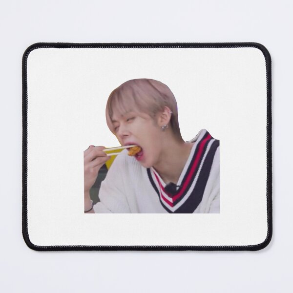 Item preview, yeonjun eating chicken txt meme sticker designed and sold by artfulmadness.