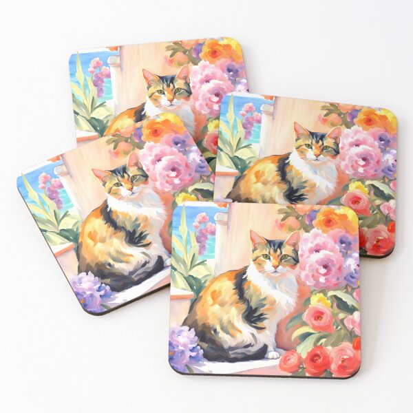 Item preview, Cat Sitting Around Flowers designed and sold by Gabriela McDaniel.