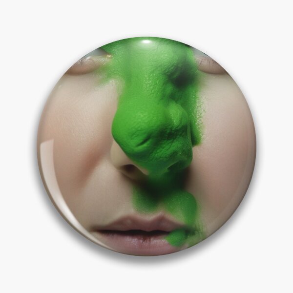 Item preview, Woman's face with green snotty, sludge,  gunge on it. designed and sold by Barbara Burgess.