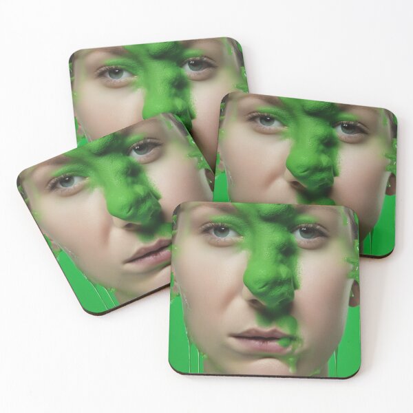 Item preview, Woman's face with green snotty, sludge,  gunge on it. designed and sold by Barbara Burgess.