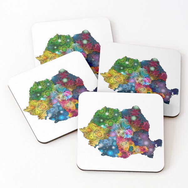 Item preview, Spirograph Patterned Romania Counties Map designed and sold by RachelEDesigns.