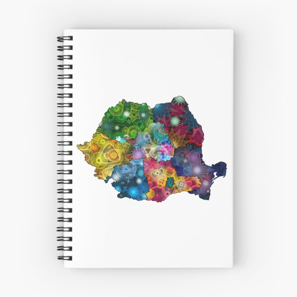 Item preview, Spirograph Patterned Romania Counties Map designed and sold by RachelEDesigns.