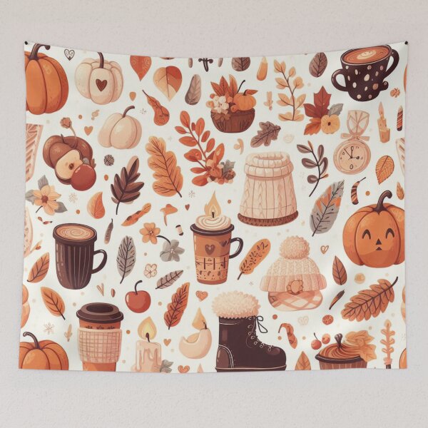Item preview, Autumn fall cosy aesthetic pattern designed and sold by Booksshack.