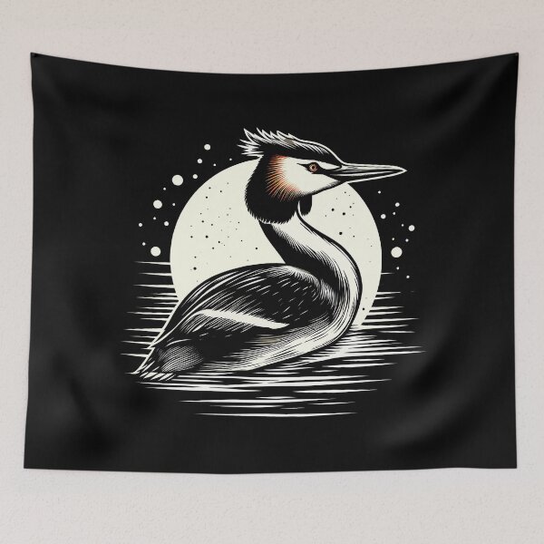 Item preview, Australasian crested grebe designed and sold by Dolphin Graphic.