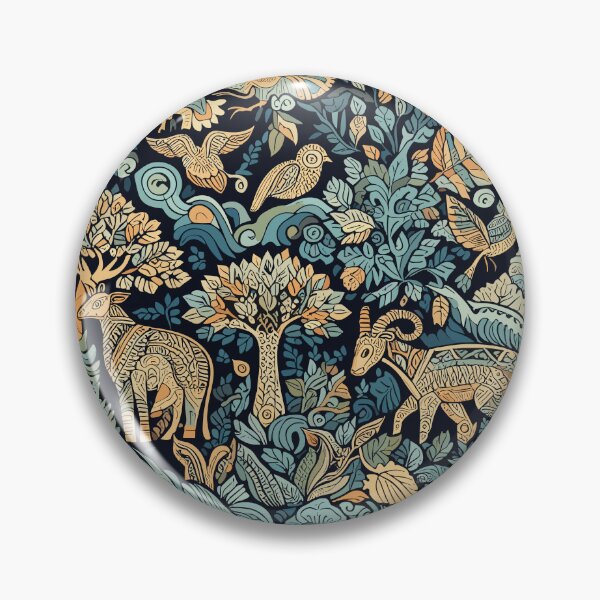 Item preview, An Elegant Forest of Majestic Creatures in Kalamkari Design designed and sold by Ruthrasankar.