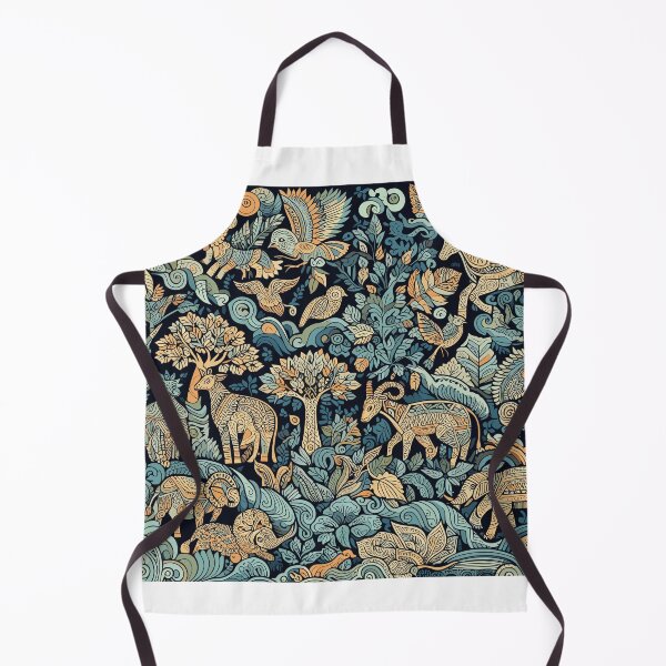Item preview, An Elegant Forest of Majestic Creatures in Kalamkari Design designed and sold by Ruthrasankar.