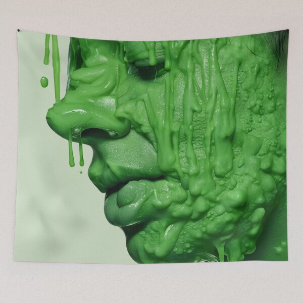 Item preview, Face with green sludge on it designed and sold by Barbara Burgess.