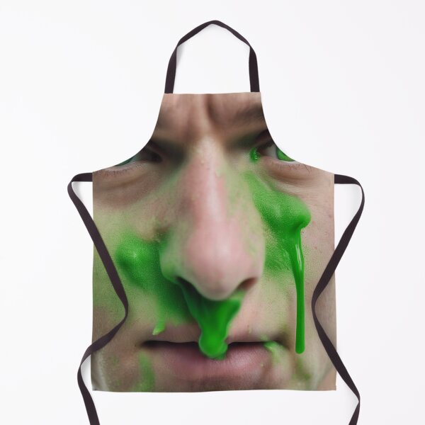 Item preview, Face, with green snotty, sludge, gunge on it. designed and sold by Barbara Burgess.