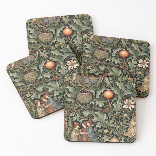 Item preview, Elegant Christmas Greenery Floral Vintage Pattern In William Morris Style designed and sold by Zazizu.