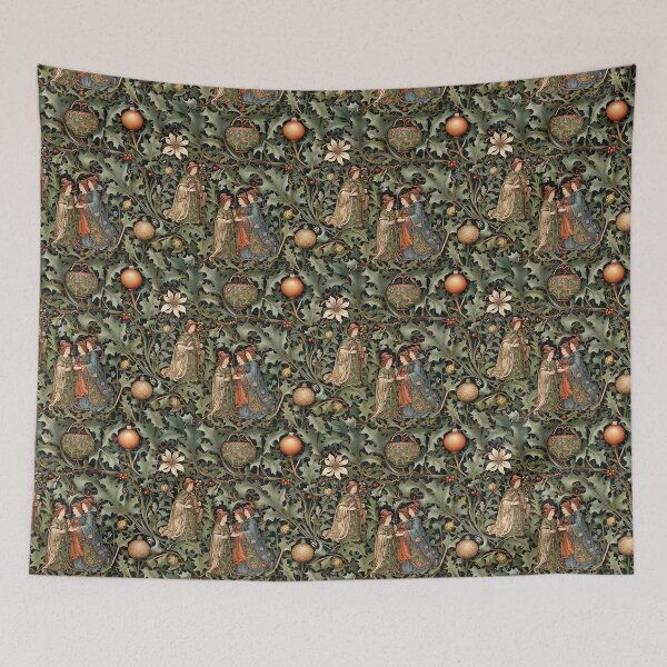 Item preview, Elegant Christmas Greenery Floral Vintage Pattern In William Morris Style designed and sold by Zazizu.