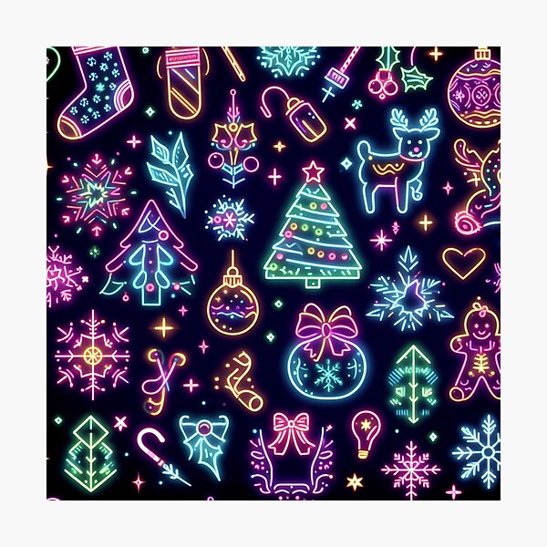 Item preview, A neon Christmas, pattern designed and sold by Booksshack.