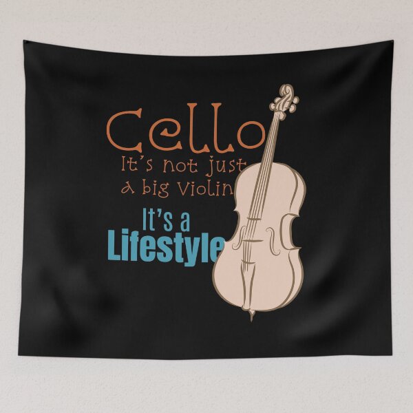 Item preview, Cello, it's not just a big violin, it’s a lifestyle, line art drawing designed and sold by CJansuebsri.