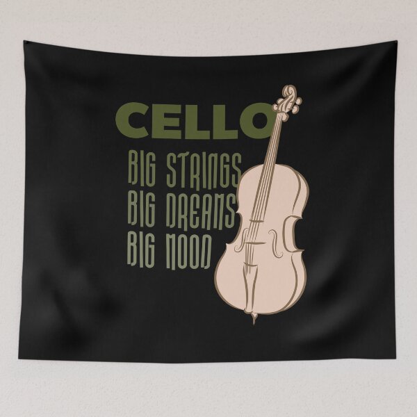 Item preview, Cello, Big strings, big dreams, big mood, line art drawing designed and sold by CJansuebsri.