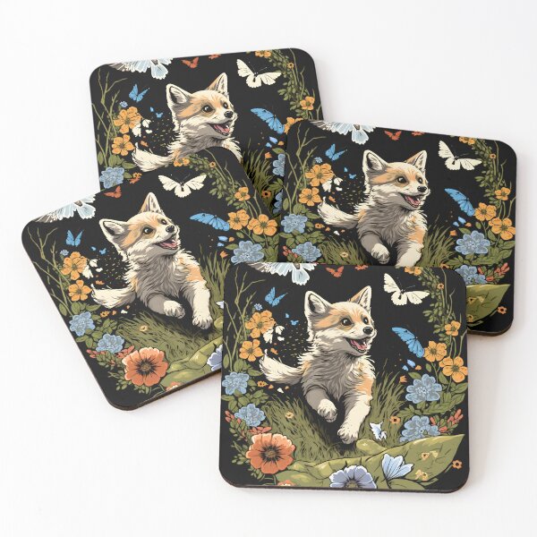 Item preview, Puppie dog in the butterfly garden framed design designed and sold by EternalDelight1.