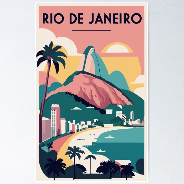 Item preview, A Vintage Travel Poster of Rio de Janeiro - Brazil designed and sold by GoodOldVintage.