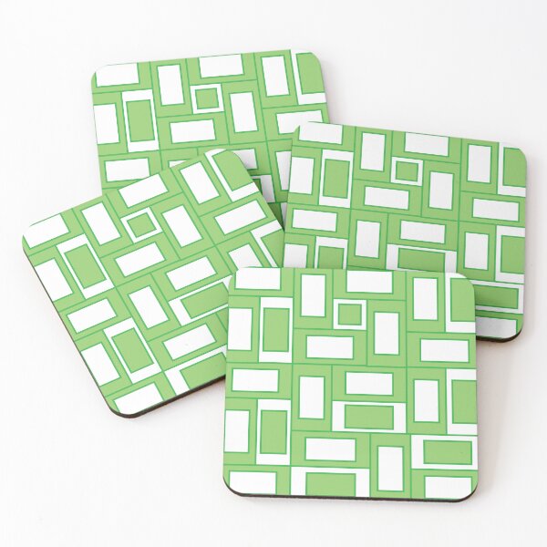 Item preview, Green White Rectangles Geometric Pattern designed and sold by Nisha Prabhu.