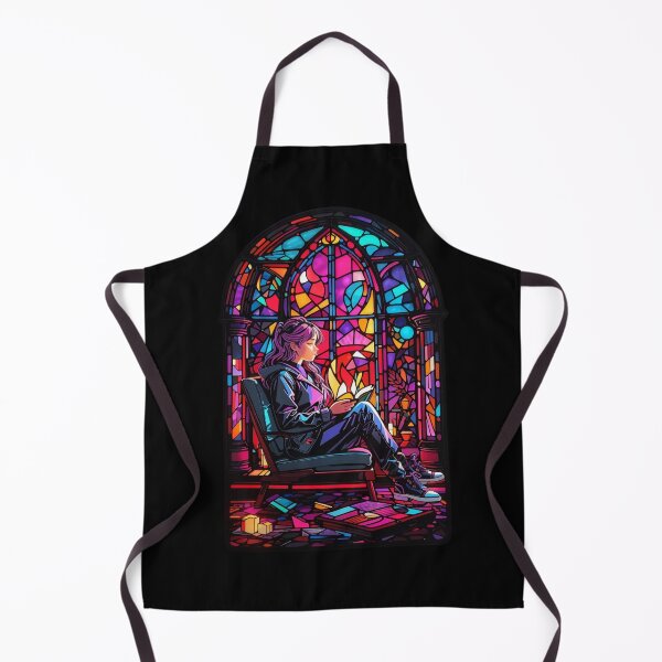 Item preview, Stained Glass Book Aesthetic, Girl Reading Book designed and sold by Desfix.