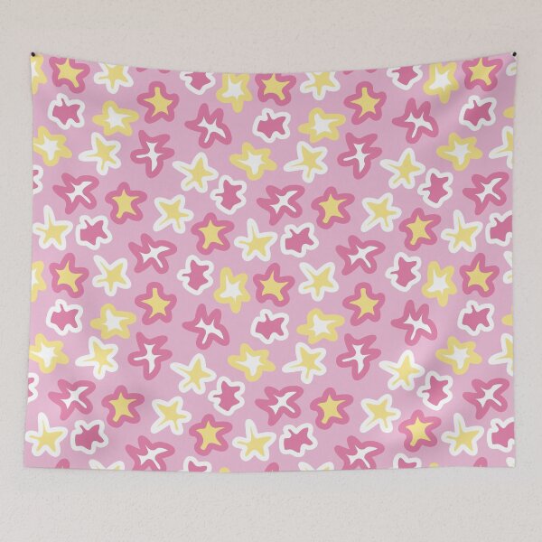 Item preview, 90s 2000s y2k aesthetic abstract stars hot pink yellow white designed and sold by blomastudios.