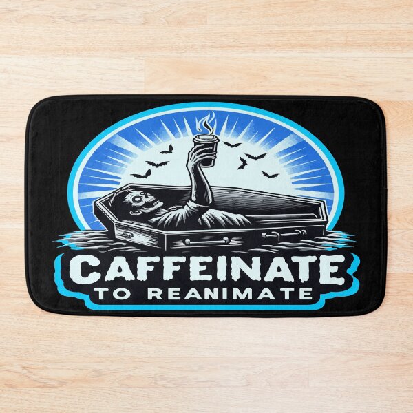 Item preview, Copy of Caffeinate to Reanimate - Zombie Coffin Coffee - Blue Design designed and sold by MegaDirt.