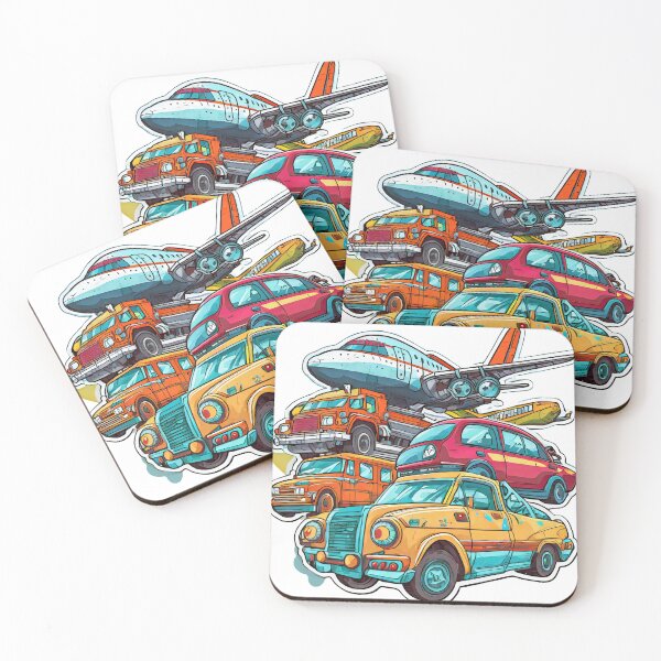 Item preview, Cartoon Cars Aeroplanes Buses stickers designed and sold by banerarts.