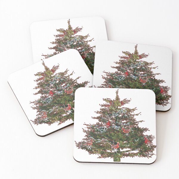 Item preview, Christmas Tree with Northern Cardinals designed and sold by Bonnie T.  Barry.