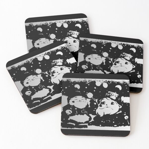 Item preview, Adorable Gnomes Playing in the Snow - Black and Grey designed and sold by TGAL2.