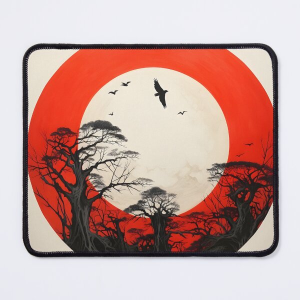 Item preview, minimalist red sun art print designed and sold by dcrc.