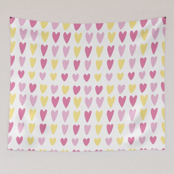 Item preview, 90s 2000s y2k cute heart pattern hot pink yellow pastel designed and sold by blomastudios.