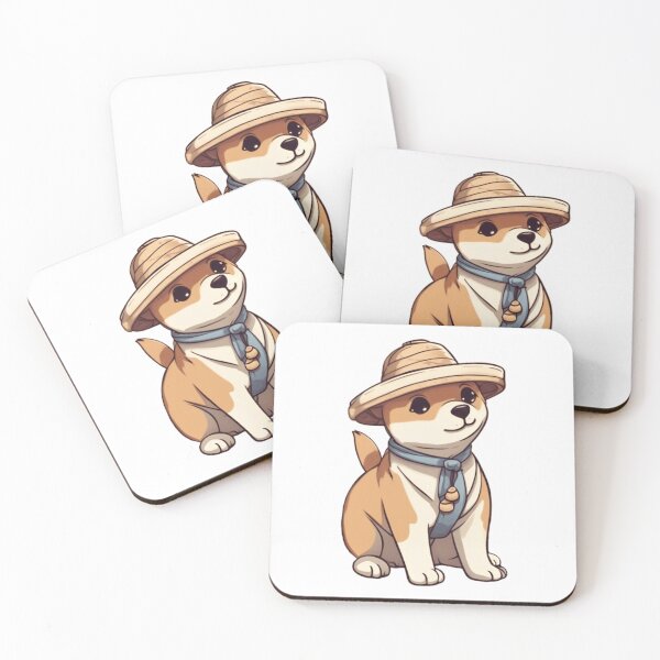 Item preview, dog wearing a straw hat designed and sold by Giorgino-Gio.