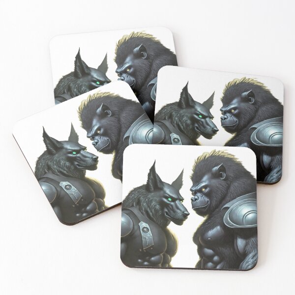 Item preview, black wolf vs gorilla designed and sold by Passionandmore.