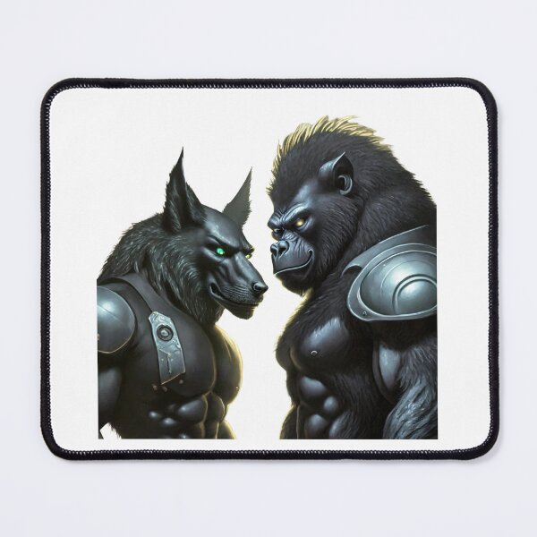 Item preview, black wolf vs gorilla designed and sold by Passionandmore.