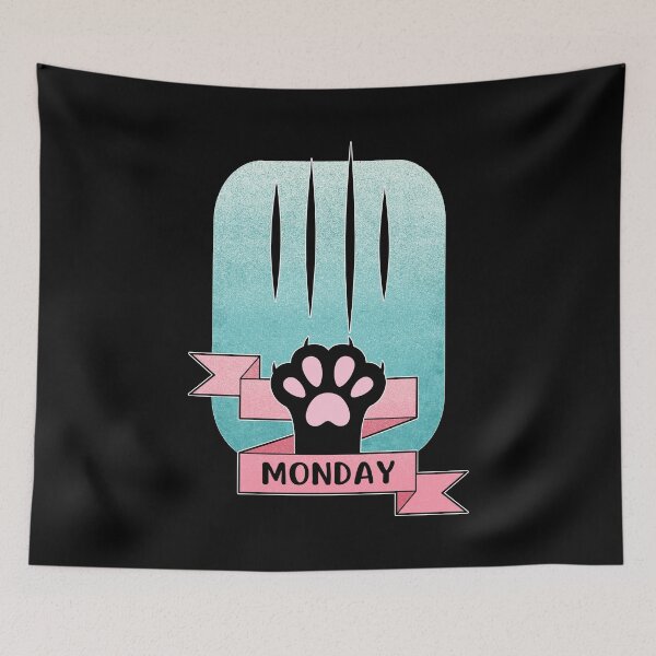Item preview, Monday Meme | Cat Paw | Teal and Pink designed and sold by ObsidianDaz.