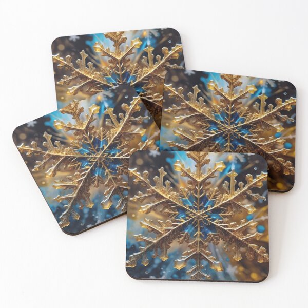 Item preview, Snowflake, golden, epic, fantastic, chiaroscuro, artistic photography, photorealistic concept art, Merry Christmas, Happy New Year, designed and sold by Medly.