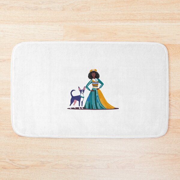 Item preview, Woman with a dog. Primitivist drawing designed and sold by uliklo.
