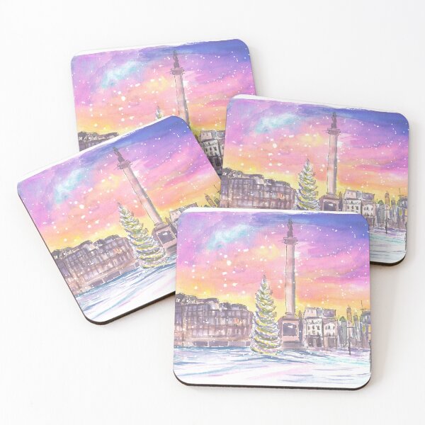 Item preview, London Trafalgar Square Nelson with Snow at Night designed and sold by artshop77.