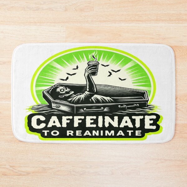 Item preview, Caffeinate to Reanimate - Zombie Coffin Coffee -  Light Green Design designed and sold by MegaDirt.