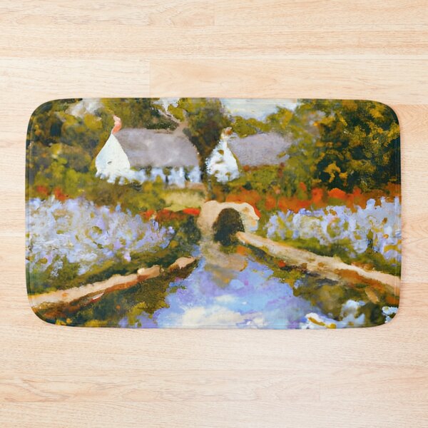 Item preview, English Summer Country Cottage Flower Garden Painting designed and sold by MeadowFarmPrint.
