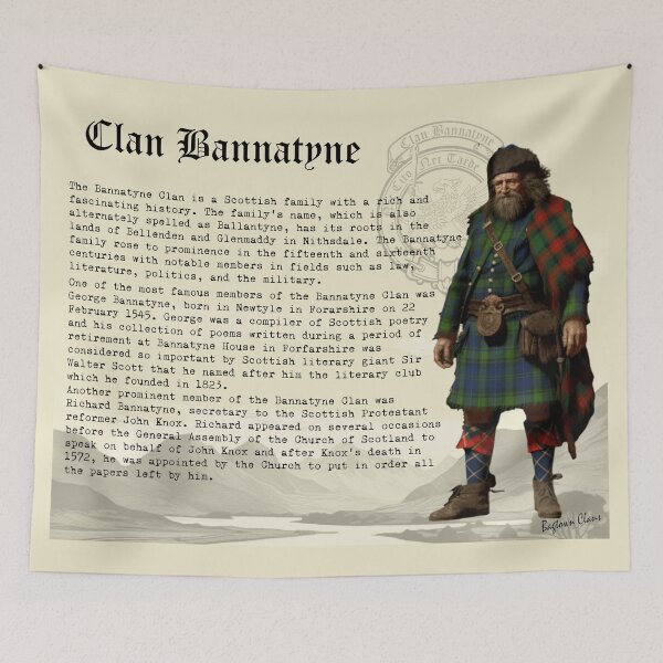 Item preview, Clan Bannatyne Scottish History  designed and sold by BagTown Clans.