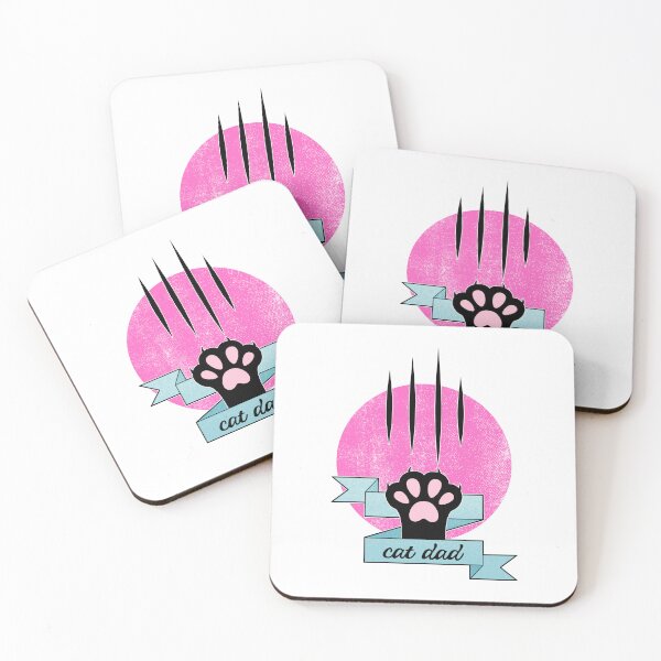 Item preview, Cat Dad | Cat Paw | Teal and Pink  designed and sold by ObsidianDaz.