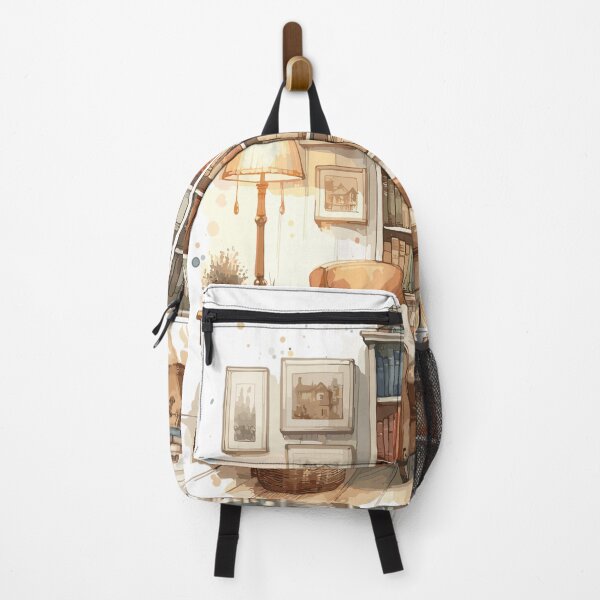 Item preview, Cozy home library in watercolor designed and sold by LongIslandDesgn.