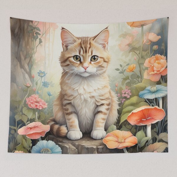 Item preview, 001 Ink Wash Painting of a Cute Cat designed and sold by Alexis Art Collection.